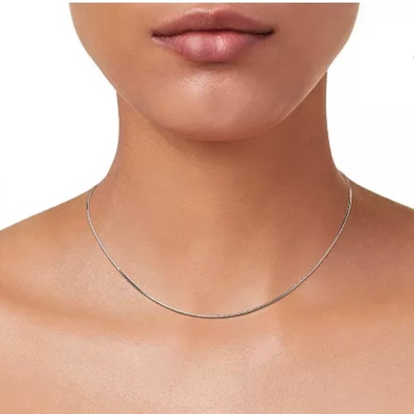 14K white gold necklace SOLID - Picture 6 of 6